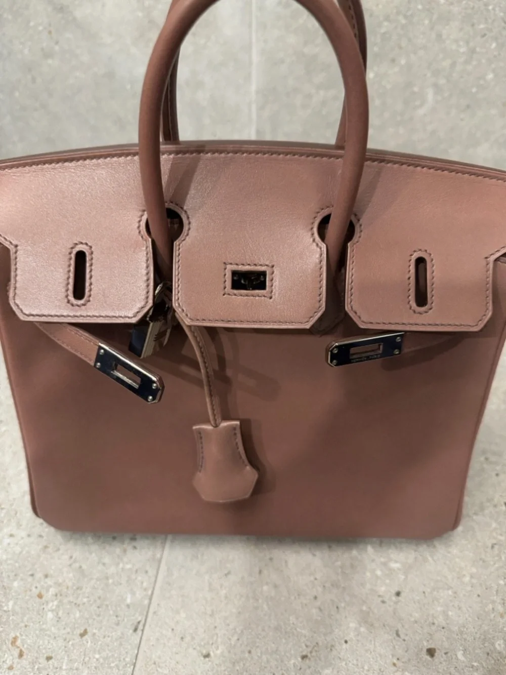Hermes Birkin 25 Griolet Tadelakt With Palladium Hardware